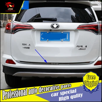 

Car Styling Rear Door Tail Gate stainless steel Trim Cover Sticker For Toyota RAV4 2014 2015 2016 Exterior trim Decoration