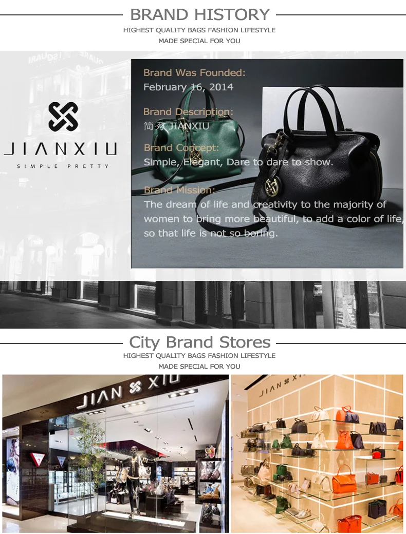 JIANXIU Marca de Moda Genuína Bolsas De