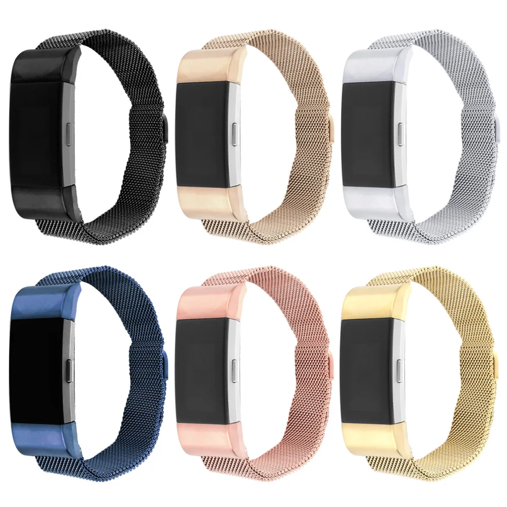 

Metal Milanese Bands Compatible for Fitbit Charger2 Stainless Steel Magnet Replacement Straps