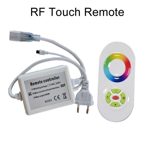 #Best 220V RGB Controller 110V for LED Strip 5050 IP67 tiras tape + Remote controller RF IR with Touch panel + Cord US by DHL 40 set