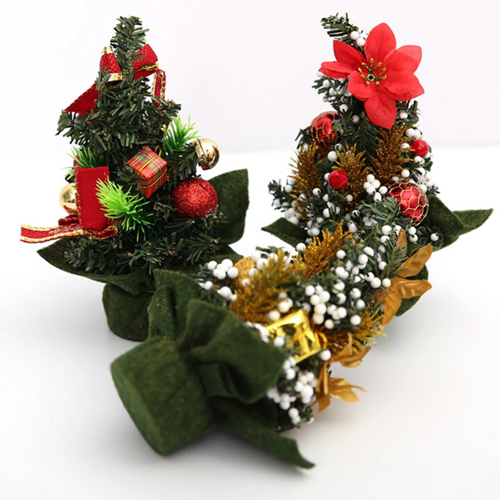 20cm Mini Small Tiny Artificial Christmas Tree Table Ornament Home Holiday Indoor Xmas Decoration Supplies