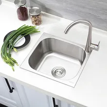 Маленькие Мини-раковины с одним слотом для семьи из 304 нержавеющей стали, утолщенные раковины 37*32 мм, балконные одиночные чаши