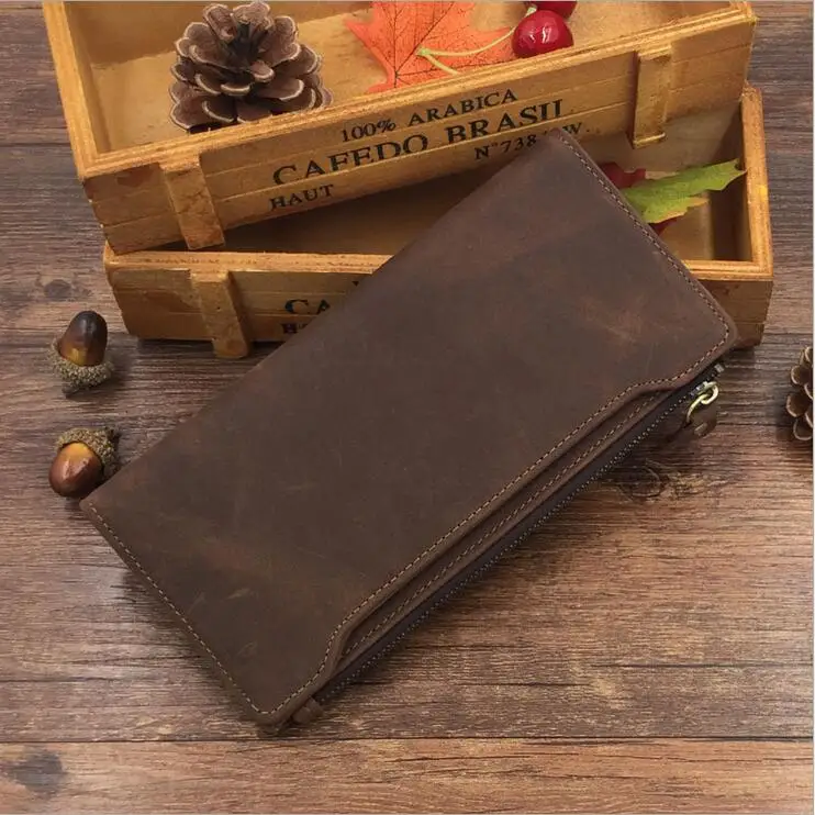 

Crazy horse leather Men's wallet card holder High quality Purse and handbags