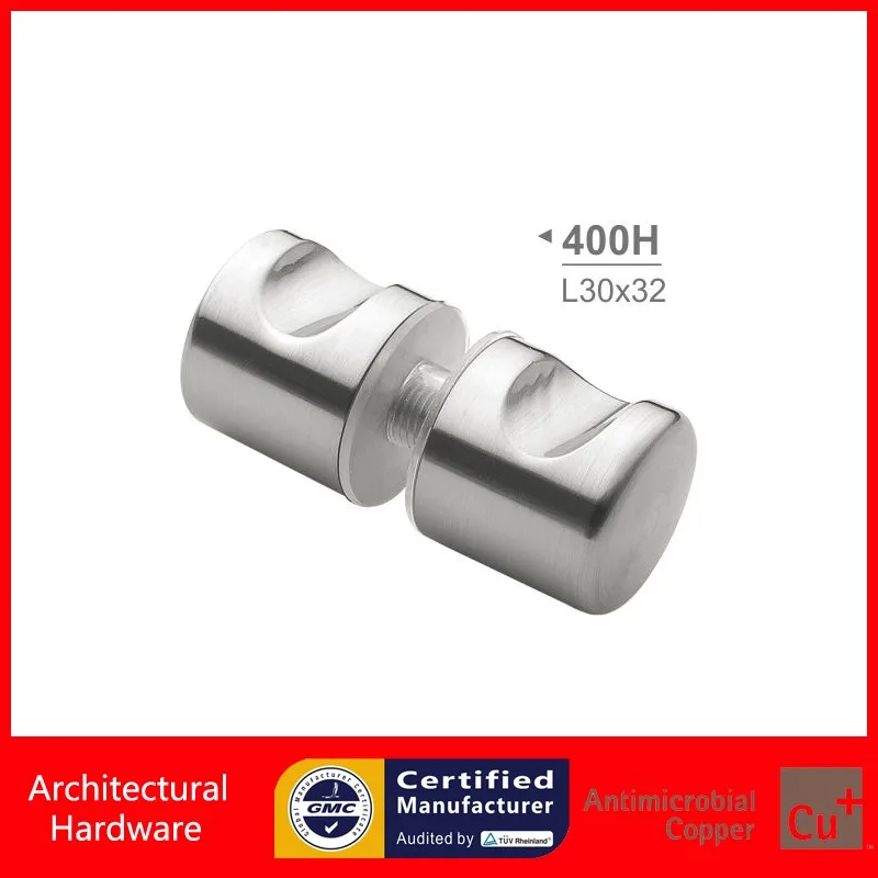 Shower Doorknob 30mm Length Double Side Copper Chrome Plated