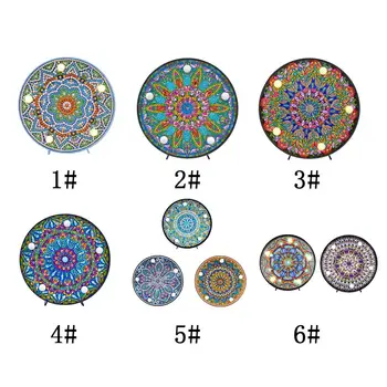 

DIY Mandala LED Night Light Diamond Painting Cross Stitch Embroidery Lamp Full Drill Special LED Lamp Rhineston Home Decoration