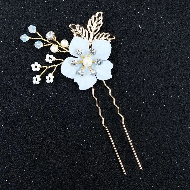 Blue Flower Hair Comb (7)