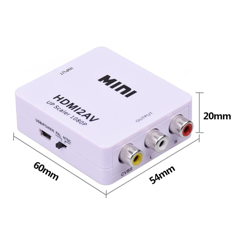 HDMI в RCA конвертер 1080P Mini HDMI2AV HDMI в AV адаптер композитный видео аудио конвертер RCA AV/CVSB L/R Поддержка NTSC PAL