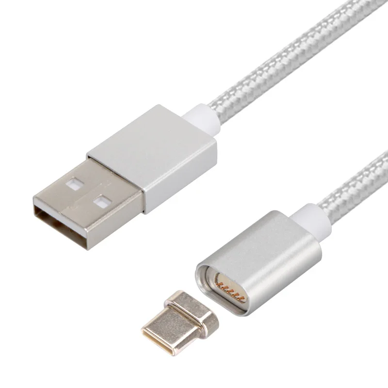 نوع C كابل النايلون حبل مضفر كابل مغناطيسي الهاتف المحمول سريع شحن شاحن USB C كابل لسامسونج غالاكسي S9 الروبوت
