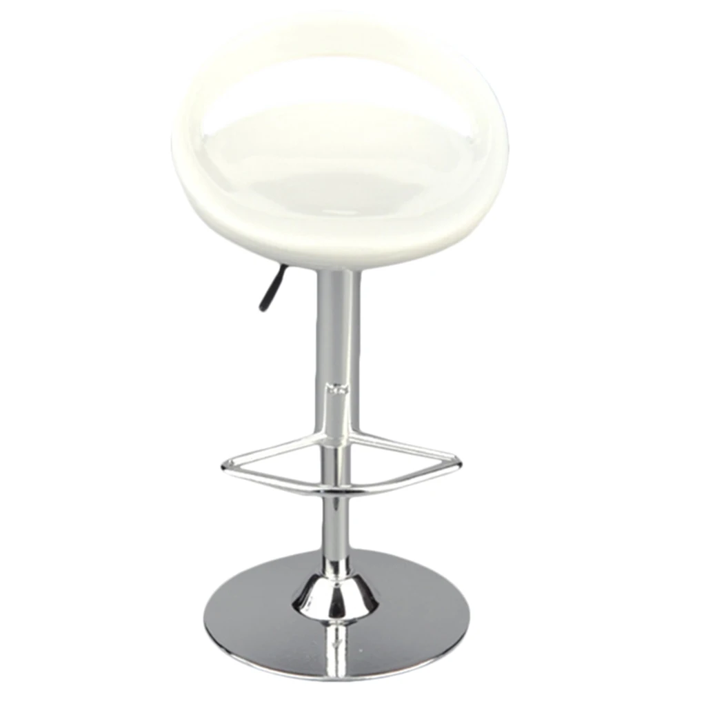 1/6 Scale Dollhouse Bar Family Rotating Round Swivel Foot Chair Pub Bar Stool for 12