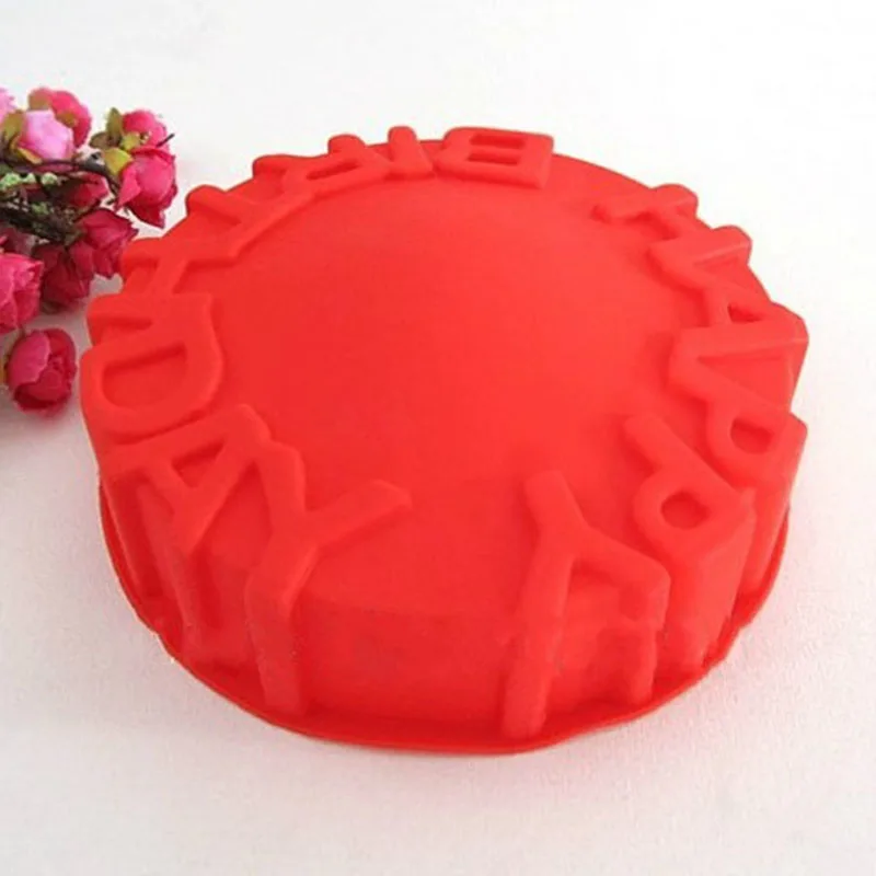 Silicone cake Mold big round shape cake molds Happy birthday letter