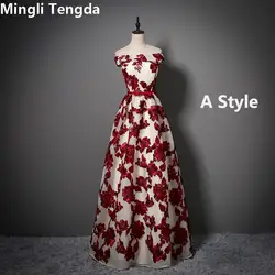 Mingli Tengda красные цветы платье подружки невесты es 5 стилей Свадебная вечеринка элегантное платье женская обувь длинные платье подружки