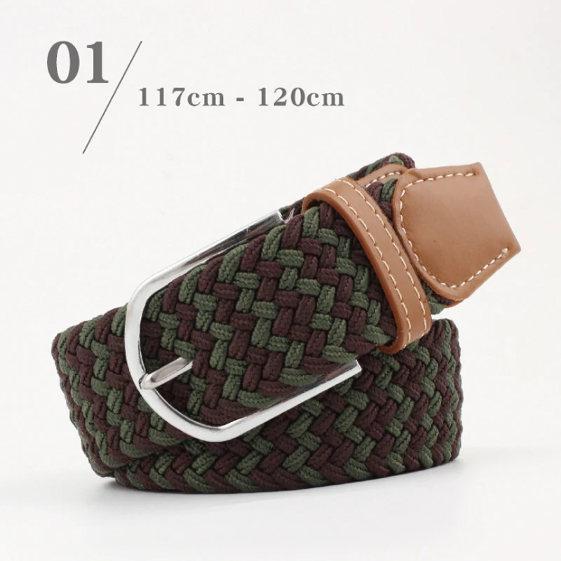 bullhide belts ZLD  Casual stretch woven belt Women's unisex Canvas elastic belts for women jeans  Modeling pin buckle belt 120-130CM men's belts Belts