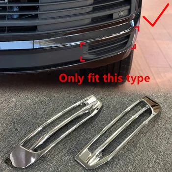 

For Volkswagen Transporter (T6) Caravelle 2017 2018 ABS Chrome Front Bottom Side Grille Grid Molding Cover Trim 2pcs Car Styling