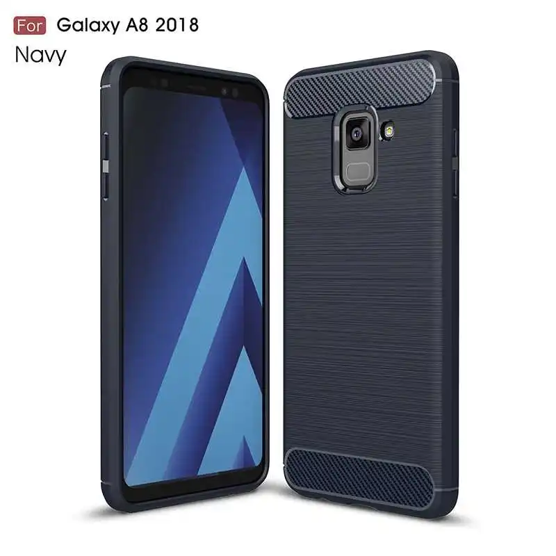 Mokoemi Ударопрочный Мягкий силиконовый 5," для samsung Galaxy A8 чехол для samsung Galaxy A8 Plus чехол для телефона - Цвет: Navy Blue