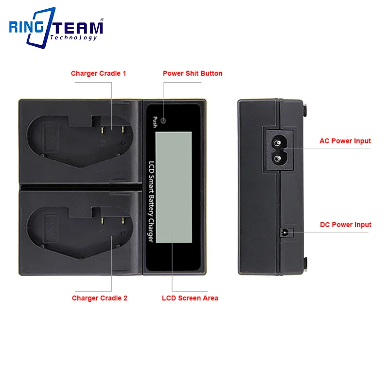 MH-22 MH-21 Fast LCD Dual Charger for Nikon EN-EL4 EN-EL4a Battery Fits D2  D3 Digital SLR D2H D2Hs D2X D2Xs D3 D3s D3x F6 Camera