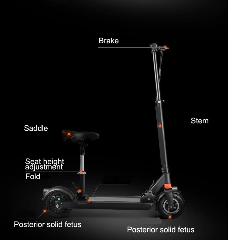 Cheap 350W 8inch 36V 48V Off Road Electric Scooter Adulto Powerful Hoverboard Electric Skateboard CE Ruimas Foldable Lithium Battery 19