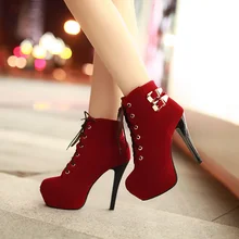Bisi goro mujeres botas sexy tacones altos botines de plataforma para mujeres botas femininas botas thin heel lace up noche de tacón alto