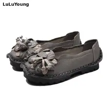 Женская обувь на плоской мягкой подошве; женские слипоны из воловьей кожи; повседневные лоферы из натуральной кожи; женская обувь
