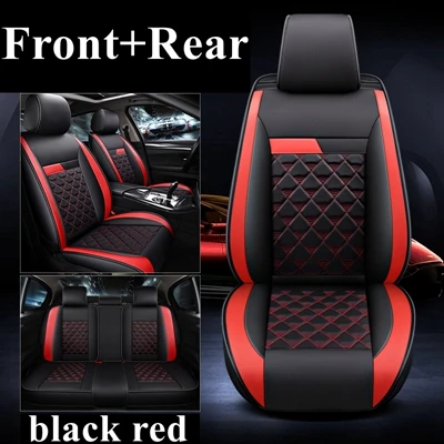 black red standard Передний+ задний Чехол автокресла для Porsche Cayenne, Macan, peugeot 2008 3008 4007 4008 205 206 207 301 306 307 308 405 406 407 508 607 - Название цвета: black red standard