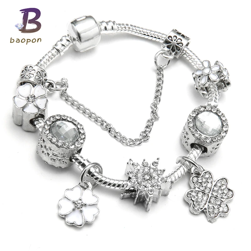 Spring Collection European Charm Bracelet Luxury Brand Crystal Beads