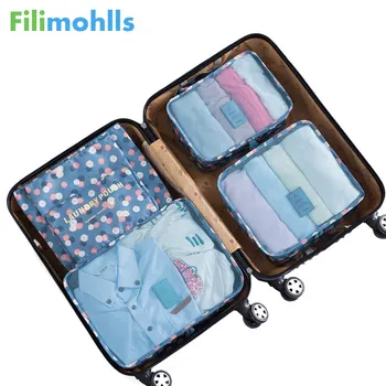 

6PCS/Set High Quality Nylon Cloth Travel Mesh Bag Luggage Organizer Packing Cube Organiser Travel Bags Cosmetic Cases S1275