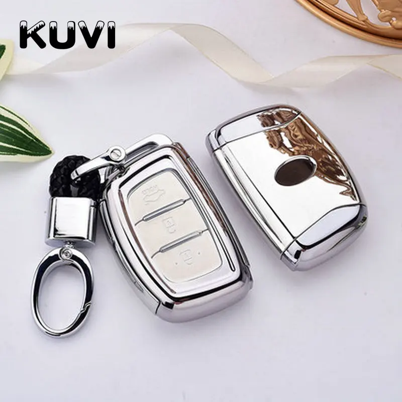 

Hight quality TPU Key Fob Shell Cover Case For Hyundai Creta I10 I20 Tucson Elantra Santa Fe 2016 2017 2018 key case keychain
