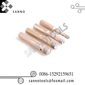 

High hardness straight shank dry drilling vacuum braze dry drill bit core bits D6mm- D12m for marble, ceramics, glass and stone