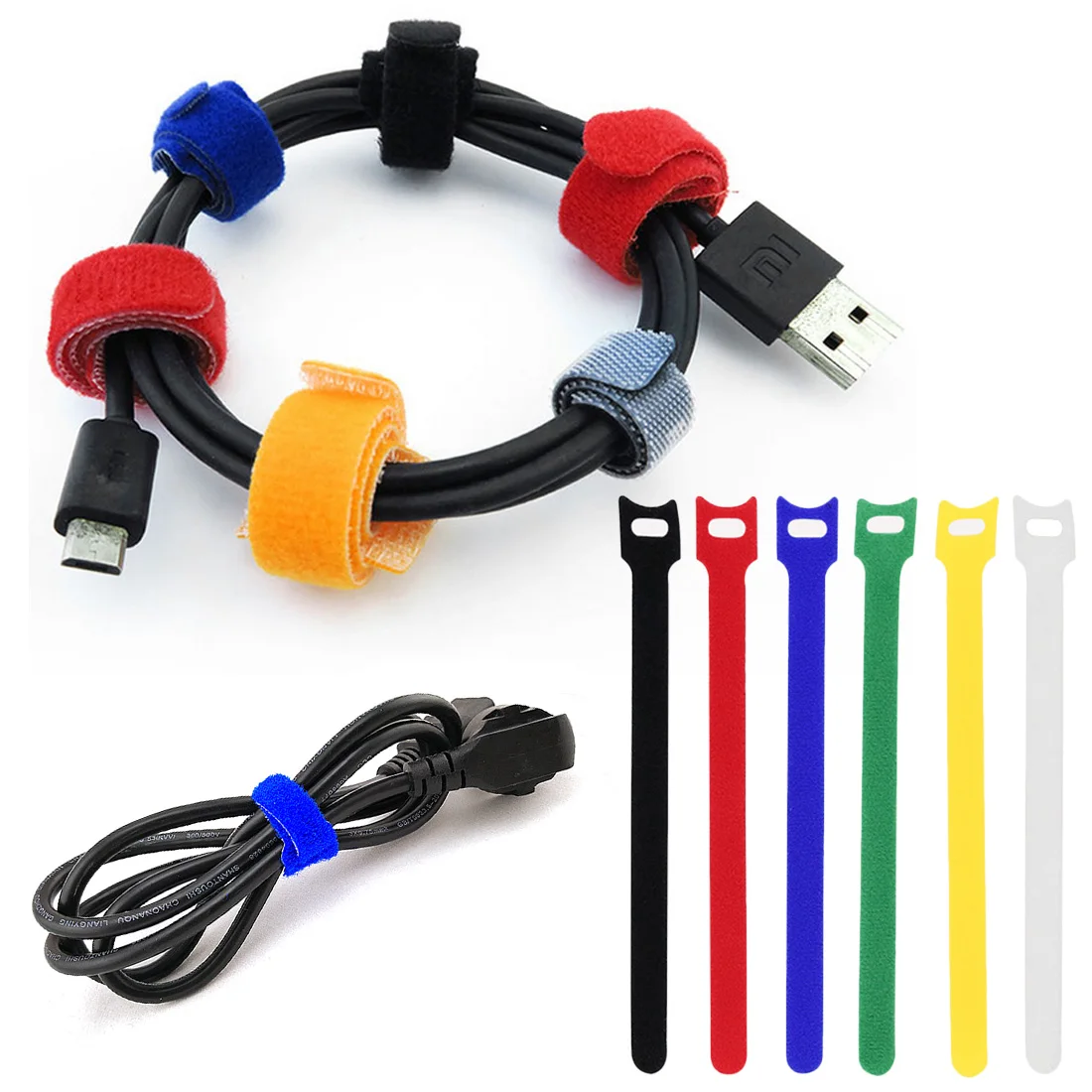 

10pcs Nylon Reusable Cable Ties with Eyelet Holes Back to Back Cable Tie Nylon Hook Loop Fastener Management 12*150mm