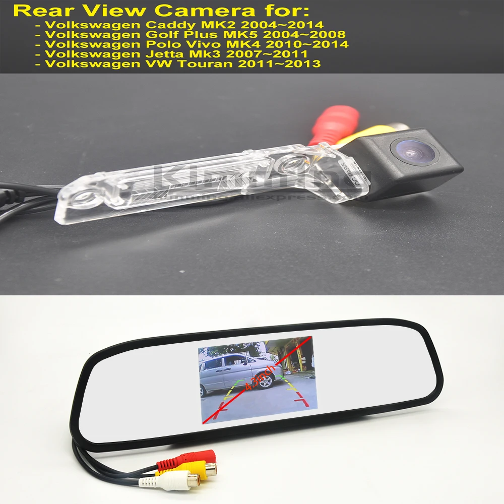 

Car Rear View Camera for Volkswagen VW Caddy MK2 Golf Plus Polo Vivo MK4 Jetta Mk3 Touran Wireless Reversing Mirror kit Display