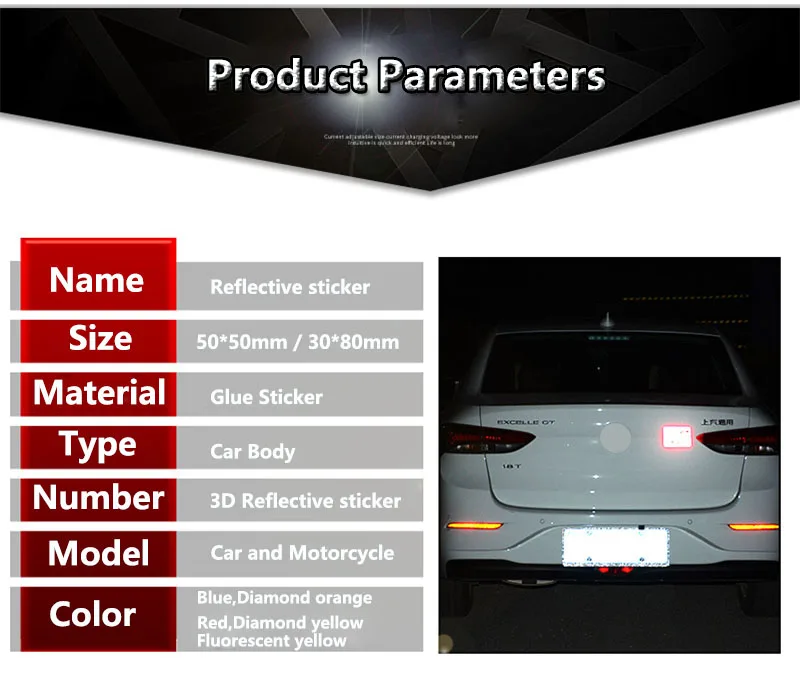 10 шт. 3X8 см/5X5 см двери автомобиля Стикеры наклейка Предупреждение лента автомобильные отражающие наклейки со светоотражающими элементами авто-Стайлинг 6 цветов предохранителем и универсальным питанием-от источника переменного или постоянного тока
