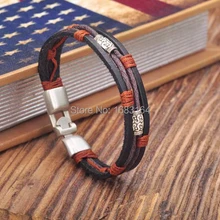 G154 черно-оранжевый кожаный серфера пеньки браслет манжеты Прохладный металлическая застежка мужские