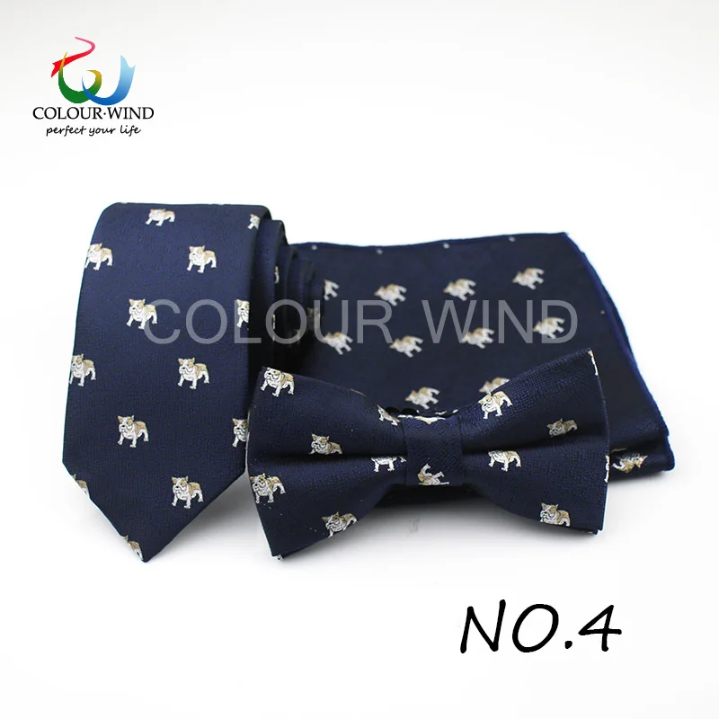 Стиль с животным принтом полиэстер галстук набор для Для мужчин Бизнес Костюмы Аксессуары Gravatas много галстук-бабочку карман площадь 24*24 см - Цвет: 4
