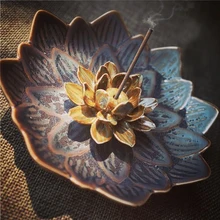 Керамический Лотос держатель для благовоний горелка для благовоний ручной работы Fambe Lotus палочка для благовоний домашний декор буддизм поставка