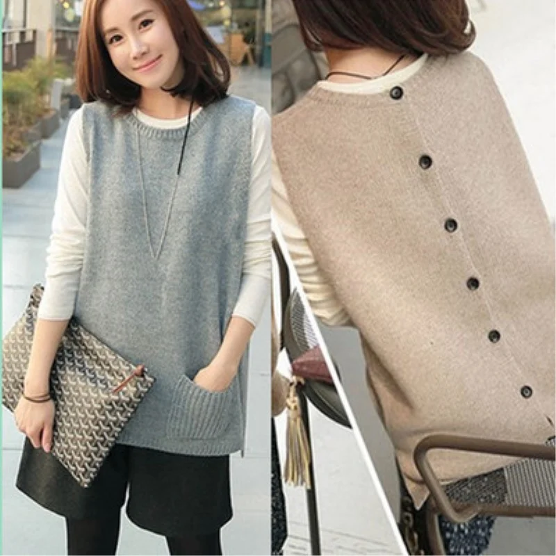 Sleeveless cardigan vests for women clothing size los