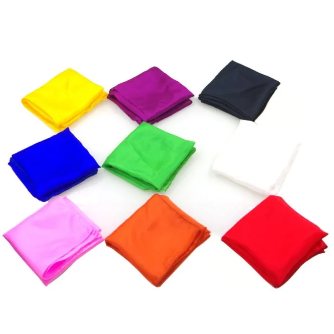 9 цветов 30*30 см цветной шелковый шарф волшебные фокусы обучения и образования волшебный шелк для карты prop YH1721 - Цвет: mix colors