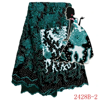 

nigerian Lace Fabric High Quality Lace Velvet Fabric Lace Fabric Nigerian Stones Material Velvet Lace Fabric Dress AMY2428B