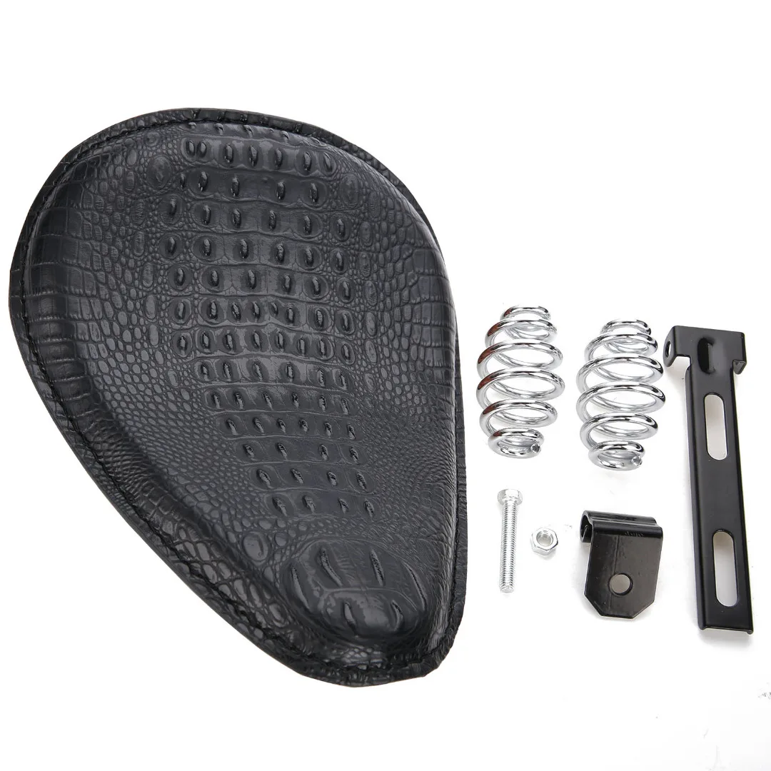 

Mayitr Motorbike Black Leather Solo Seat 3" Spring Bracket For Harley Honda Yamaha Kawasaki Suzuki Chopper Bobber