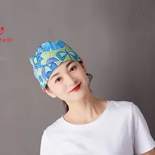 Операционный напечатанный хлопковый колпачок Медсестры Медицинский рабочий колпачок косметический анестезиолог Кепка месяц Кепка