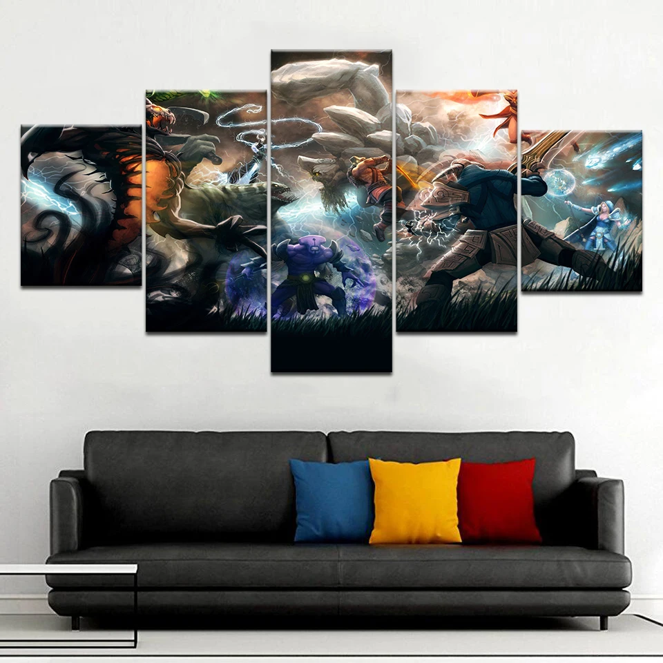 5 pieces canvas print poster wall decoration wall photo print modern Game DOTA Character oil painti