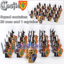 DR.TONG 21pcs/lot Medieval Castle Green Dragon Shadow Goden King Knight Heavy Shield Building Blocks Bricks Toys Children Gifts