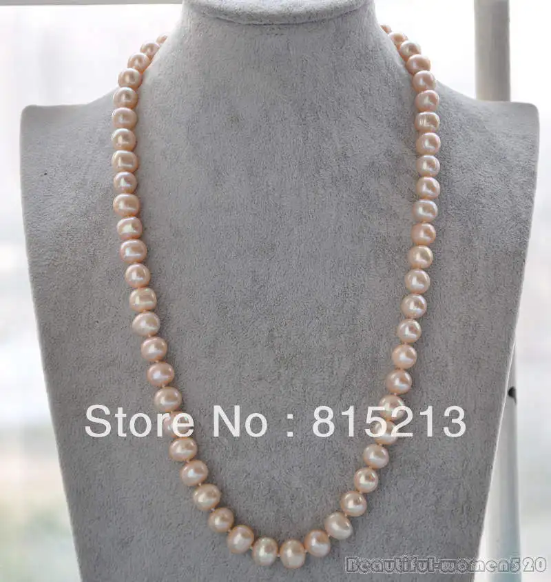 

ddh001139 24" 11mm pink round freshwater cultured pearl necklace