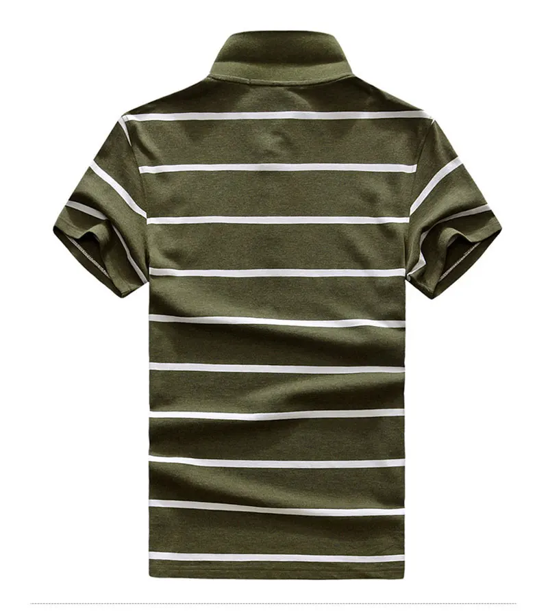 JEEP Brand Men's Polo Shirts Short Sleeve Loose Summer Pinstripe Men Fashion Cotton Men's Breathable Smart Casual Straight Tops (4)