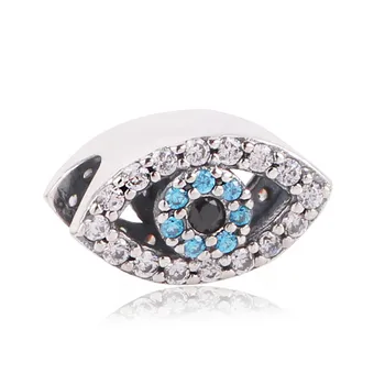 

Couqcy 2020 New Silver Color Blue Eyes Eye Of Nazar Lucky Guardian Beads Charm fit Charm Bracelets Bangles Jewelry