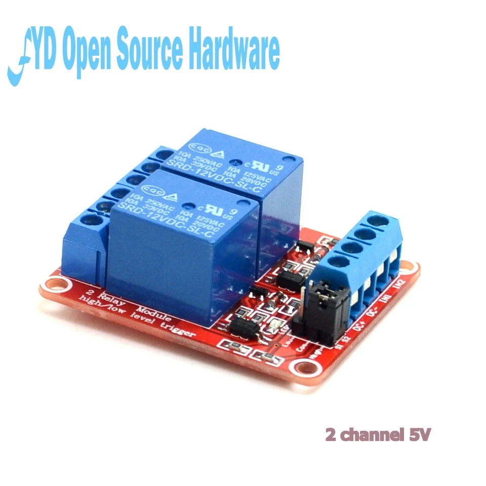 В 5 шт. 2 Road 2 канала 5 В релейный модуль с оптопара изоляции поддерживает высокий и низкий уровень триггера