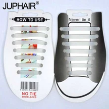 JUP 1-12 Sets(14Root/Set) Luminous Transparent Luminous Green Without Laces Unisex Elastic Silicone Laces For Men Women Sneakers