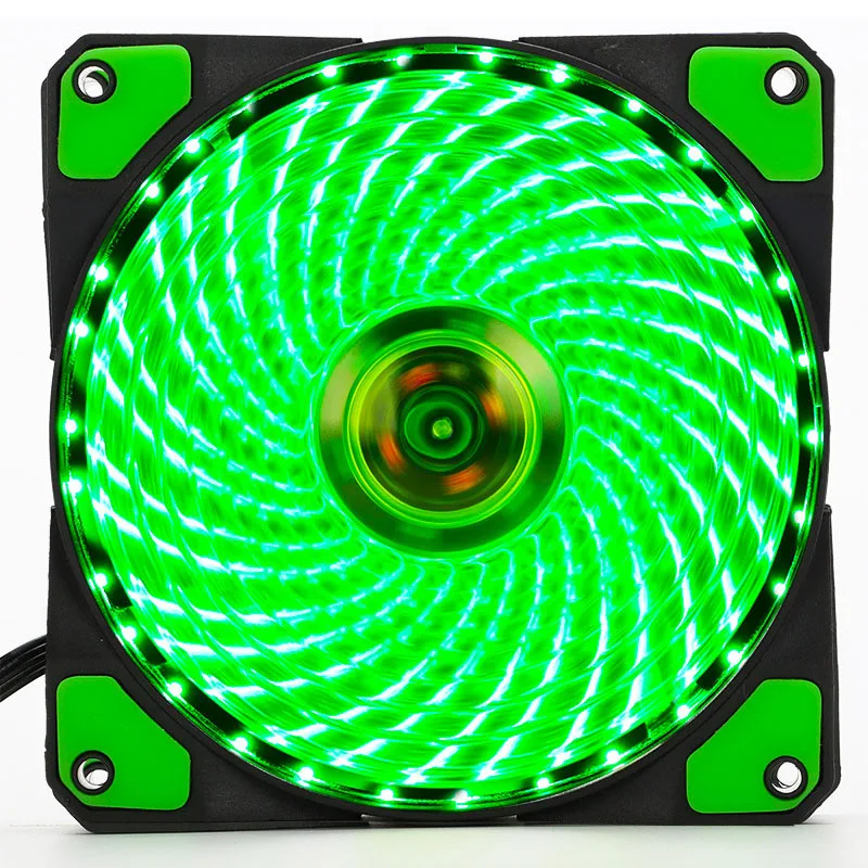 120mm PC Computer 16dB Ultra Silent 33LEDs Case Fan Heatsink Cooler Cooling w/ Anti-Vibration 12CM Fan 12VDC 3P IDE 4pin cooling fan