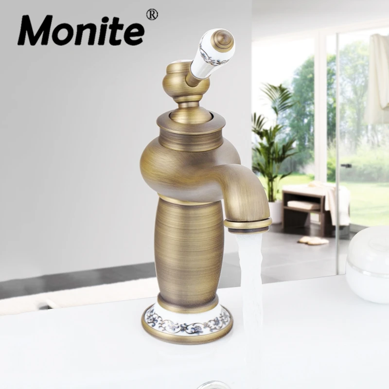 Ru Classic Antique Bathroom Faucet Single Handle Cover Raised Sink