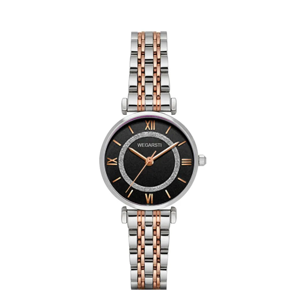 

WEGARSTI Reloj Mujer Women Quartz Watch Horloges Vrouwen Wristwatch Lady Rose Gold Watch Clock Montre Femme Relogio Feminino