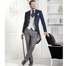 Способа изготовленный на заказ Для мужчин, костюмы, платья на свадьбу с жениха смокинг и легко высококачественный для Бала выпускников платья костюм из трех предметов