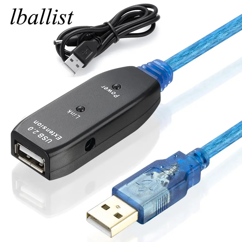 

lballist USB 2.0 Extension Cable Male to Female M/F Active Repeater Built-in IC Chipset Dual Shielded 5M 10M 15M